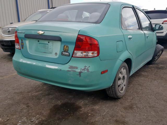 KL1TD52655B361890 - 2005 CHEVROLET AVEO BASE Yaşıl foto 4