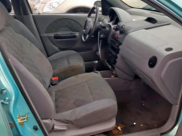 KL1TD52655B361890 - 2005 CHEVROLET AVEO BASE Yaşıl foto 5