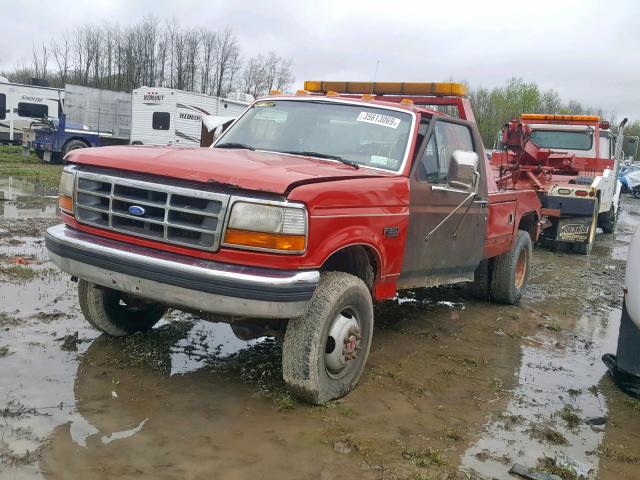 1FDKF38G9REA10922 - 1994 FORD F350 RED photo 2