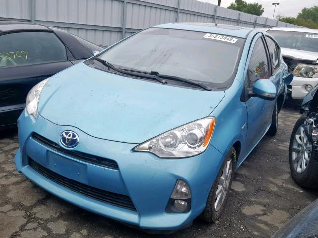 JTDKDTB30C1012962 - 2012 TOYOTA PRIUS C TEAL photo 2