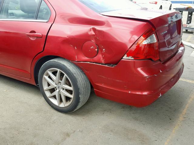 3FAHP0JG7AR309899 - 2010 FORD FUSION SEL RED photo 9