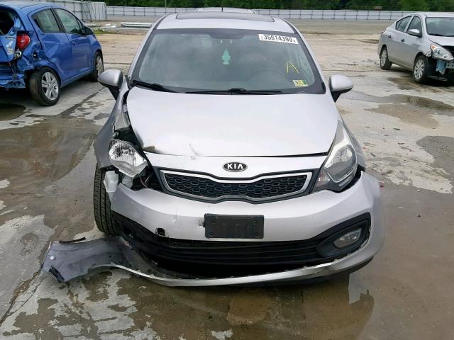 KNADN4A32C6047922 - 2012 KIA RIO EX SILVER photo 9