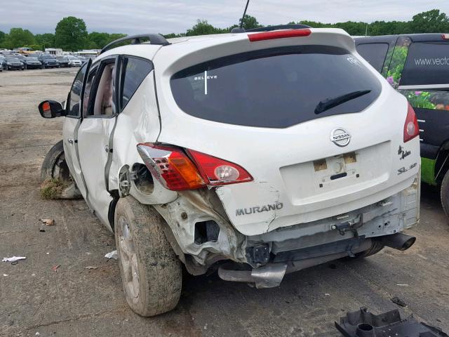 JN8AZ1MW9AW103922 - 2010 NISSAN MURANO S WHITE photo 3