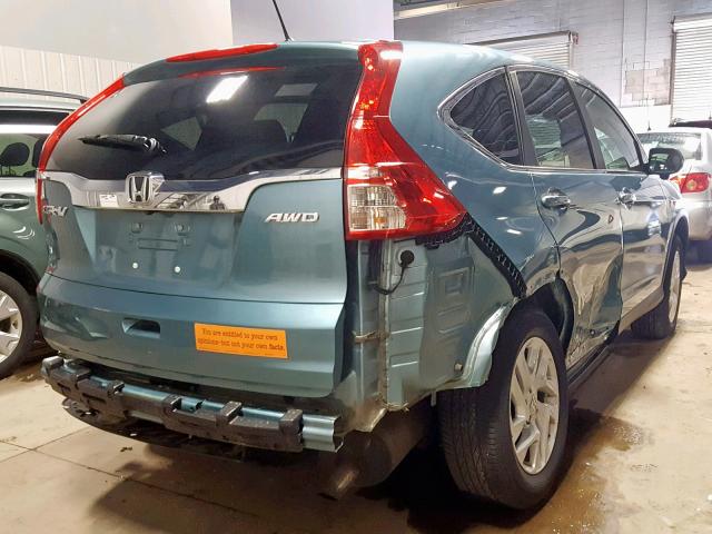 2HKRM4H51GH723677 - 2016 HONDA CR-V EX BLUE photo 4