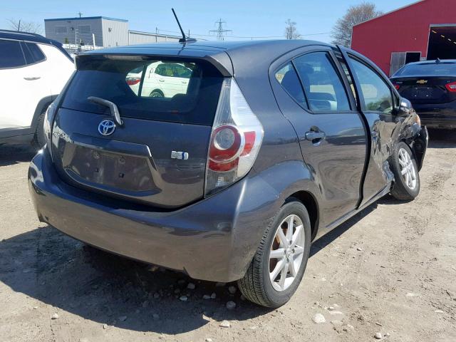 JTDKDTB32C1001218 - 2012 TOYOTA PRIUS C GRAY photo 4