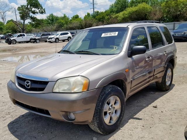 4F2YU09172KM38458 - 2002 MAZDA TRIBUTE LX BEIGE photo 2