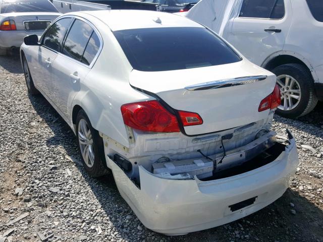 JN1DV6AP7CM811165 - 2012 INFINITI G25 BASE WHITE photo 3