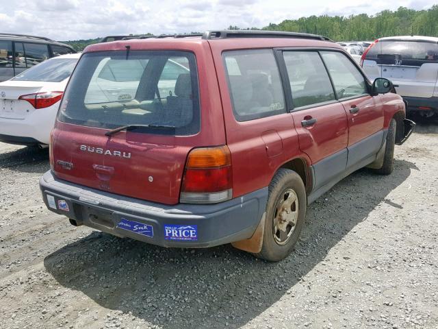 JF1SF6354WG752095 - 1998 SUBARU FORESTER L BURGUNDY photo 4