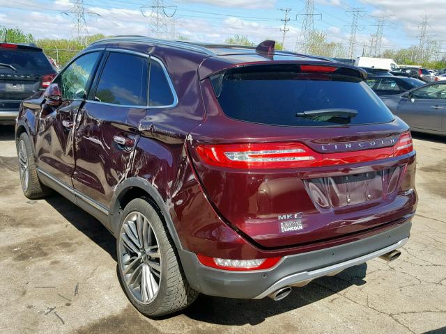 5LMTJ3DH7GUJ19865 - 2016 LINCOLN MKC RESERV BURGUNDY photo 3