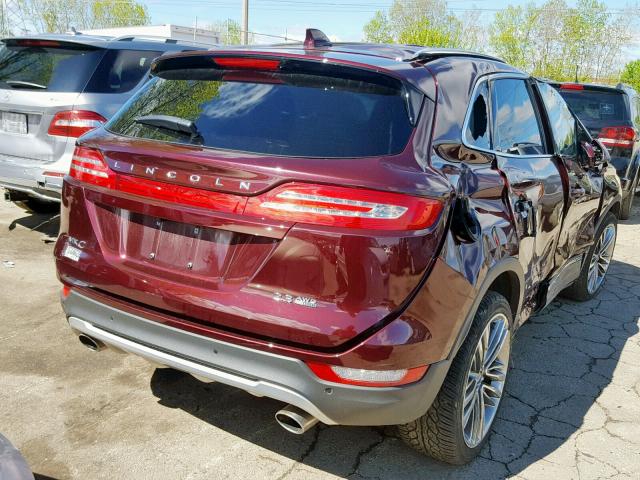 5LMTJ3DH7GUJ19865 - 2016 LINCOLN MKC RESERV BURGUNDY photo 4