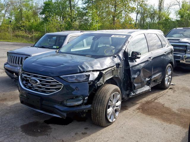 2FMPK4K99KBB46003 - 2019 FORD EDGE TITAN BLUE photo 2