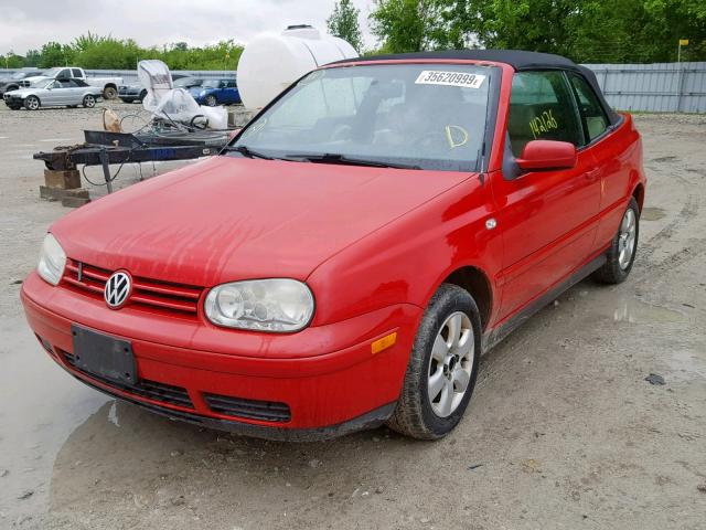 3VWDC21V61M805687 - 2001 VOLKSWAGEN CABRIO GLX RED photo 2