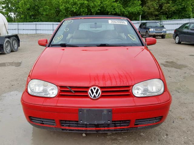 3VWDC21V61M805687 - 2001 VOLKSWAGEN CABRIO GLX RED photo 9