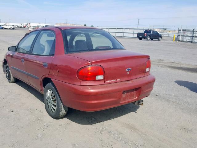 2C1MR522XW6718414 - 1998 CHEVROLET METRO LSI MAROON photo 3