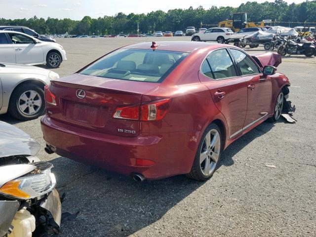 JTHBF5C25C5181541 - 2012 LEXUS IS 250 RED photo 4