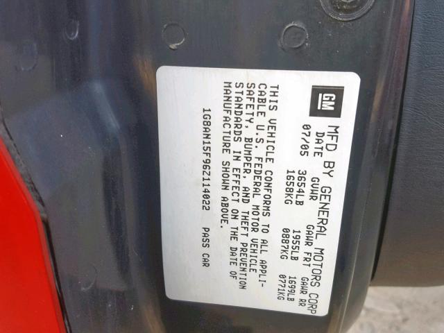 1G8AN15F96Z114022 - 2006 SATURN ION LEVEL RED photo 10