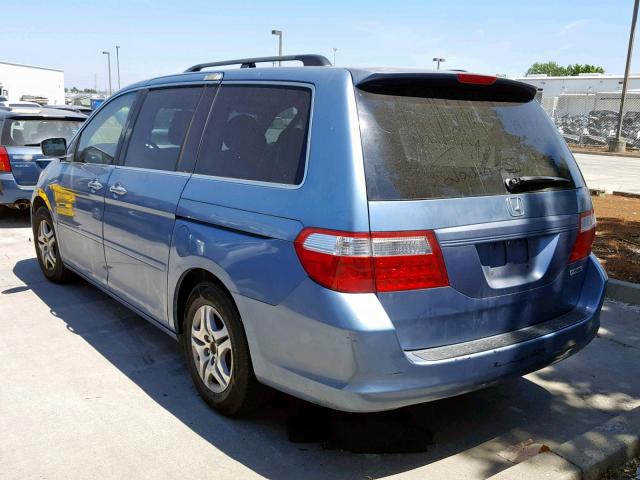 5FNRL38465B098788 - 2005 HONDA ODYSSEY EX BLUE photo 3