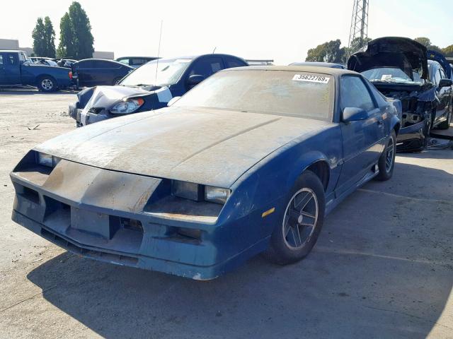 1G1FP23TXML177675 - 1991 CHEVROLET CAMARO RS TEAL photo 2