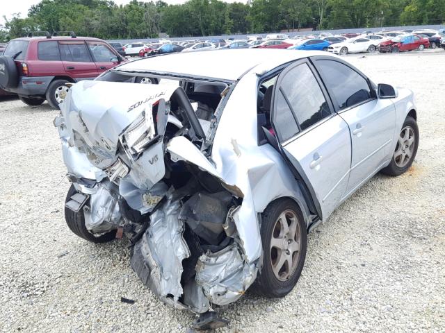 5NPEU46F46H149455 - 2006 HYUNDAI SONATA GLS SILVER photo 4