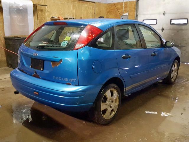 1FAHP37N27W150223 - 2007 FORD FOCUS ZX5 BLUE photo 4