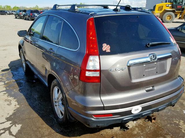 5J6RE4H72BL071360 - 2011 HONDA CR-V EXL BROWN photo 3