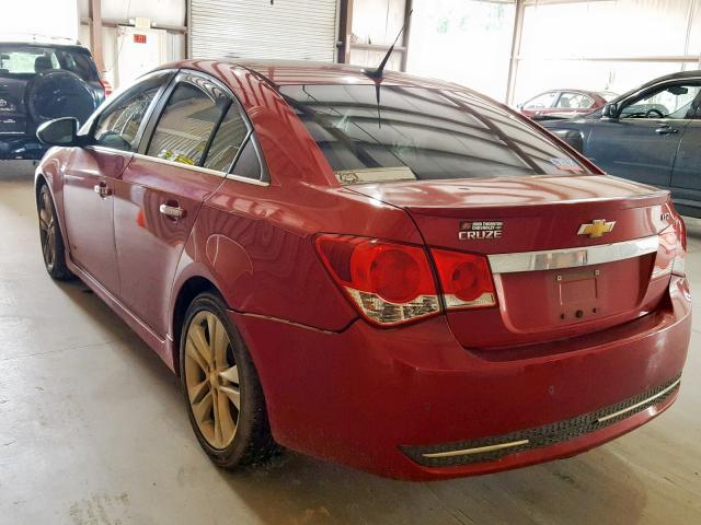 1G1PH5SC0C7194464 - 2012 CHEVROLET CRUZE LTZ RED photo 3