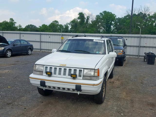 1J4GZ78S4PC671399 - 1993 JEEP GRAND CHER WHITE photo 2