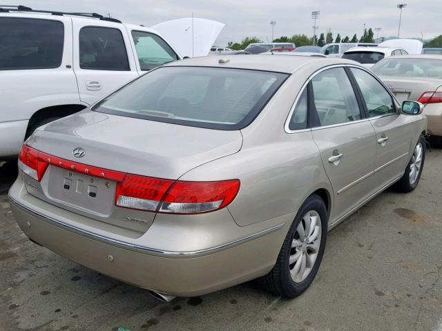 KMHFC46F88A334489 - 2008 HYUNDAI AZERA SE BEIGE photo 4