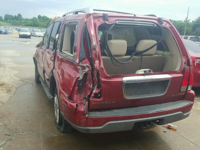 5LMEU78H23ZJ13194 - 2003 LINCOLN AVIATOR MAROON photo 3