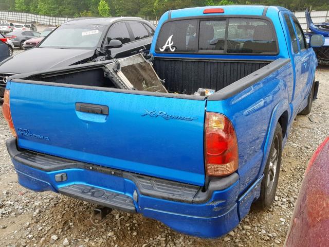 5TETU22N96Z279852 - 2006 TOYOTA TACOMA X-R BLUE photo 4