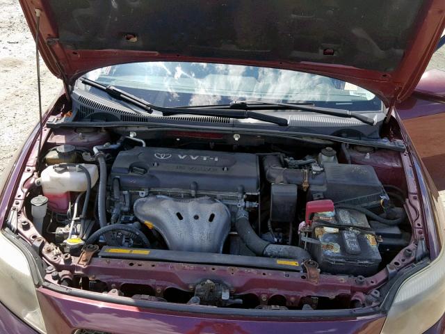 JTKDE177870201627 - 2007 TOYOTA SCION TC BURGUNDY photo 7