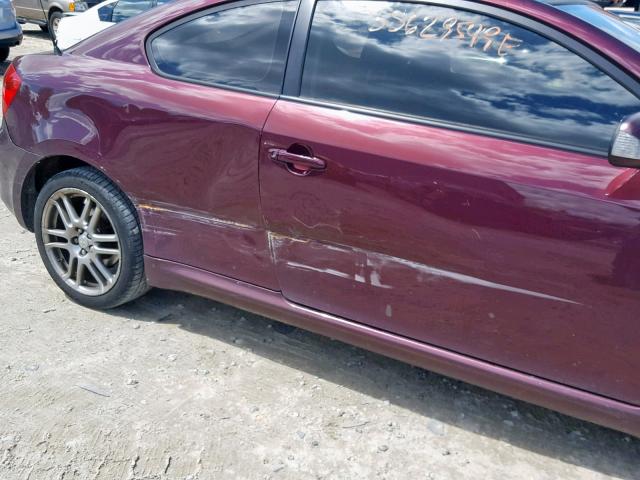 JTKDE177870201627 - 2007 TOYOTA SCION TC BURGUNDY photo 9