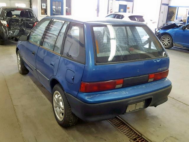 2C1MR6460P6735892 - 1993 GEO METRO BLUE photo 3