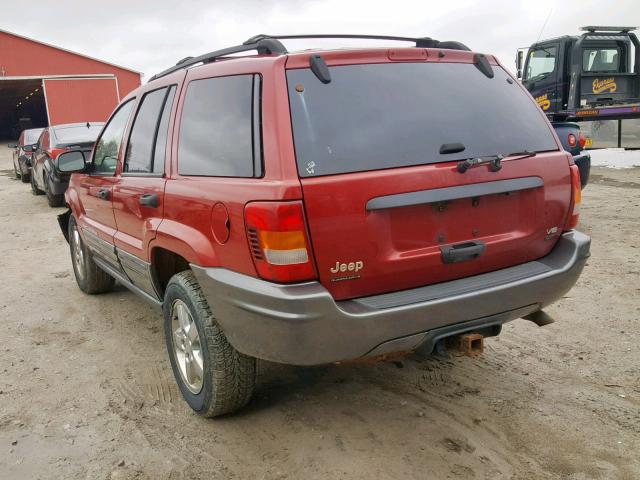 1J4GW48J74C288485 - 2004 JEEP GRAND CHER RED photo 3