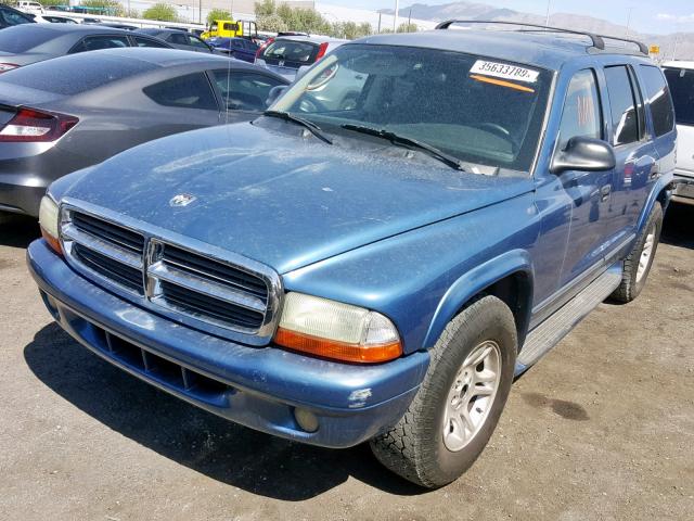 1B4HR48N32F146888 - 2002 DODGE DURANGO SL BLUE photo 2