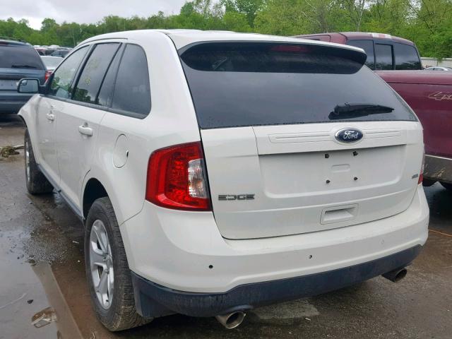 2FMDK3JC8DBA83537 - 2013 FORD EDGE SEL WHITE photo 3