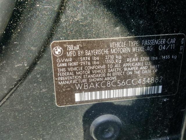 WBAKC8C56CC434882 - 2012 BMW 750 LXI BLACK photo 10