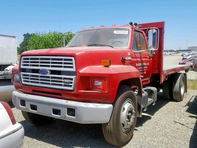 1FDXF70JXMVA19853 - 1991 FORD F700 RED photo 2