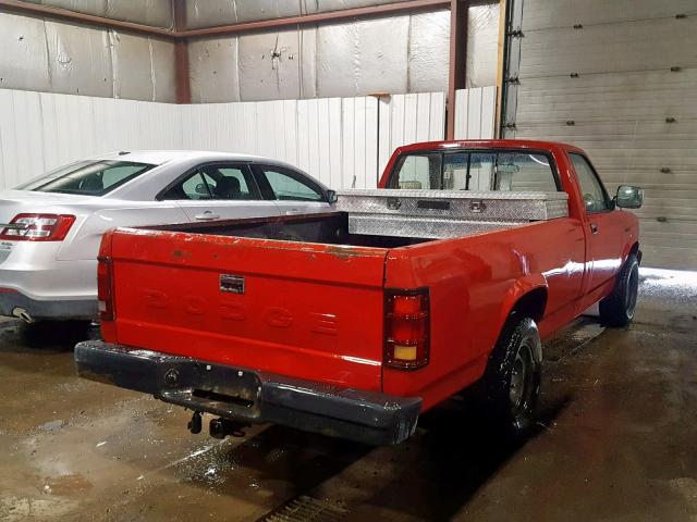 1B7GL26X5LS746376 - 1990 DODGE DAKOTA RED photo 4