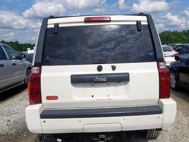 1J8HH48N76C167328 - 2006 JEEP COMMANDER WHITE photo 9