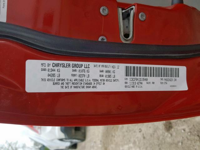 1C3CDFBA1DD195460 - 2013 DODGE DART SXT RED photo 10