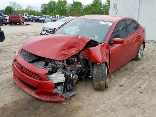 1C3CDFBA1DD195460 - 2013 DODGE DART SXT RED photo 2