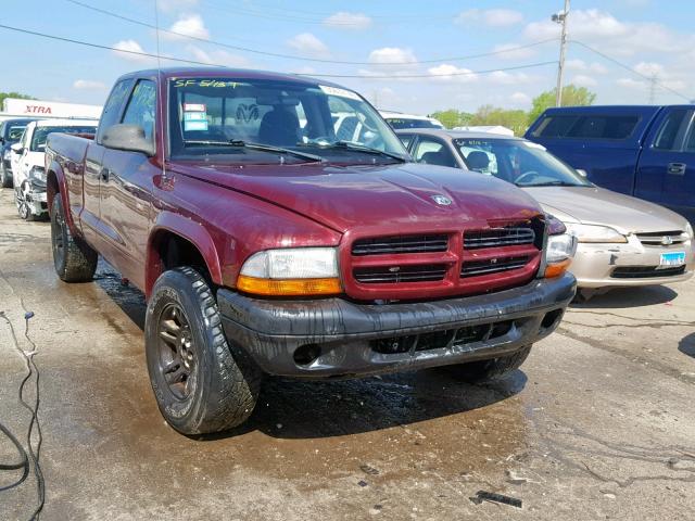 1D7HG12X73S200872 - 2003 DODGE DAKOTA SXT MAROON photo 1