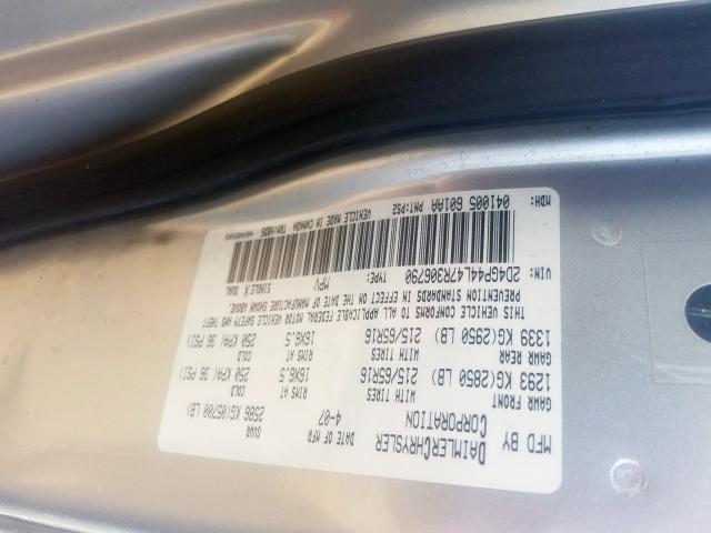 2D4GP44L47R306790 - 2007 DODGE GRAND CARAVAN SXT  photo 10