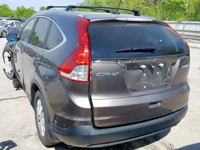 2HKRM4H79EH619873 - 2014 HONDA CR-V EXL BROWN photo 3