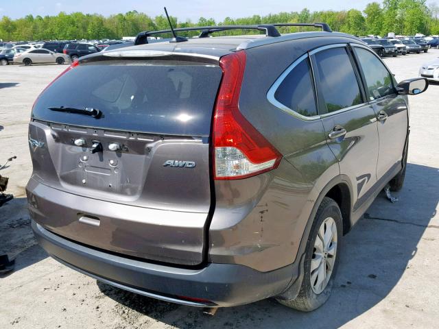 2HKRM4H79EH619873 - 2014 HONDA CR-V EXL BROWN photo 4