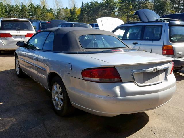 1C3EL75R34N112284 - 2004 CHRYSLER SEBRING GT SILVER photo 3