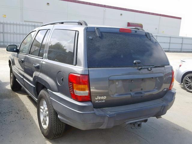 1J8GW48N13C512012 - 2003 JEEP GRAND CHER GRAY photo 3