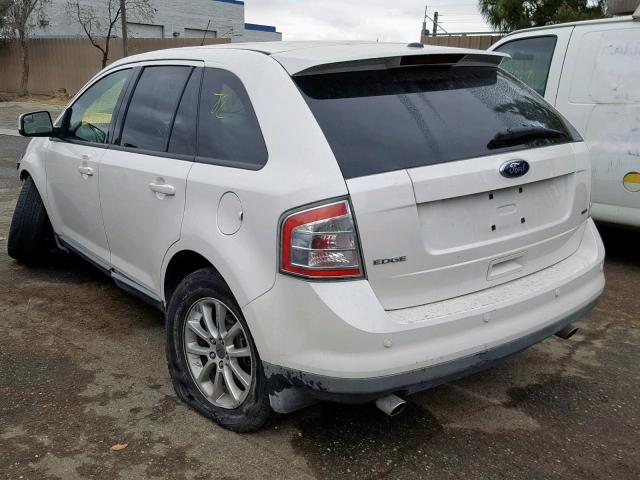 2FMDK38C79BA68055 - 2009 FORD EDGE SEL WHITE photo 3