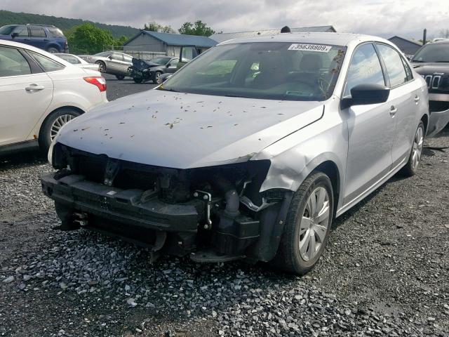 3VW1K7AJ5CM382894 - 2012 VOLKSWAGEN JETTA BASE SILVER photo 2